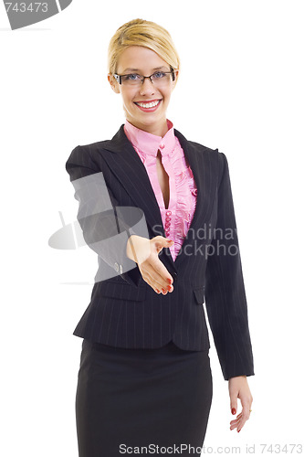 Image of Business woman handshake