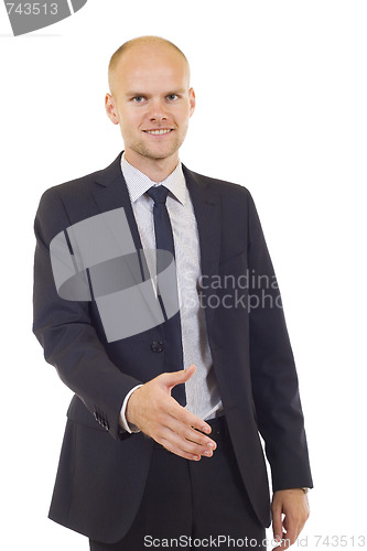 Image of businessman welcoming
