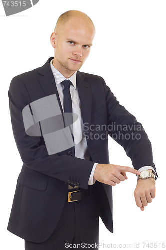 Image of businessman checking time
