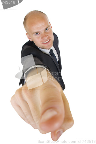 Image of businessman pointing