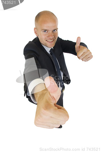 Image of ortrait of businessman pointing at you