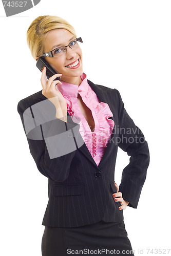 Image of Beautiful Woman on Phone