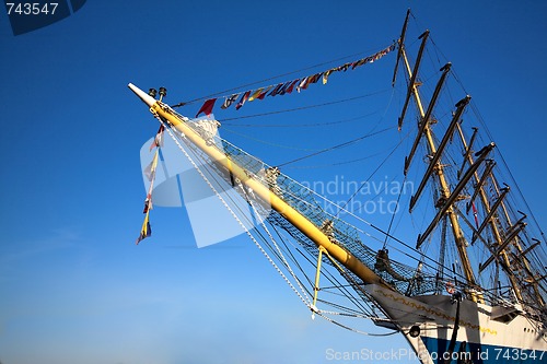 Image of Tall ships in port