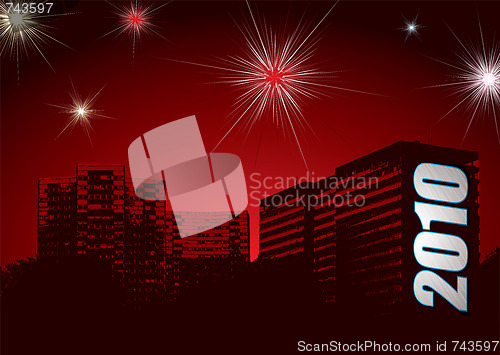 Image of new year fireworks 2010 urban