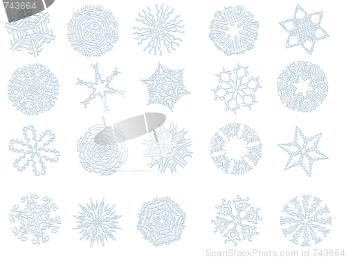 Image of Snowflakes on a white background