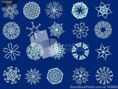 Image of Snowflakes on a dark blue background