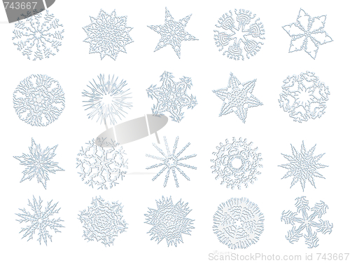Image of Snowflakes on a white background