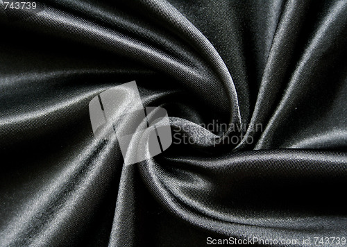 Image of Smooth elegant black silk as background