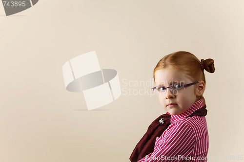 Image of Portrait of cute elegant redhead girl