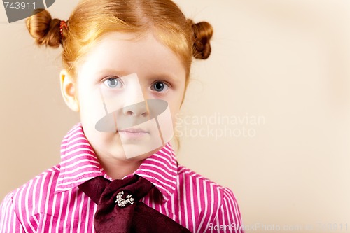 Image of Portrait of cute elegant redhead girl