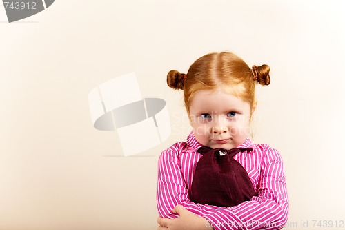 Image of Portrait of cute elegant redhead girl