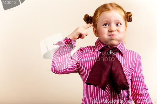 Image of Portrait of cute elegant redhead girl