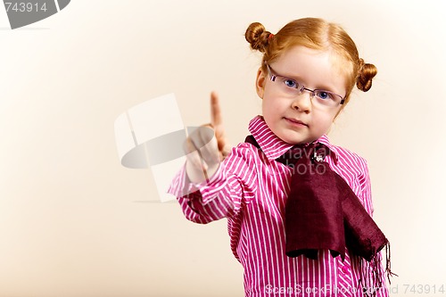 Image of Portrait of cute elegant redhead girl 