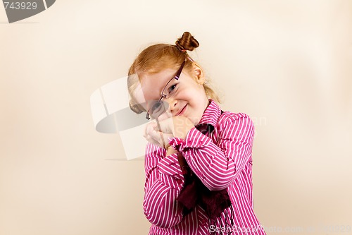 Image of Portrait of cute elegant redhead girl