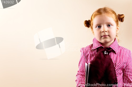 Image of Portrait of cute elegant redhead girl