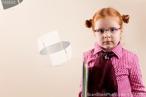 Image of Portrait of cute elegant redhead girl