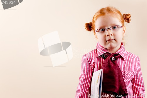 Image of Portrait of cute elegant redhead girl