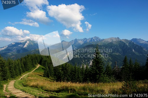 Image of View of route in polish tatry