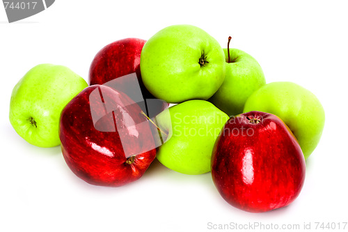 Image of heap of green and red apples