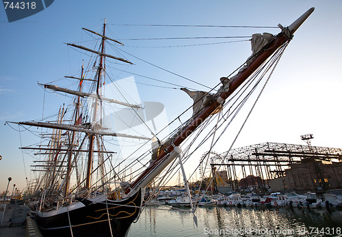 Image of Tall ships in port