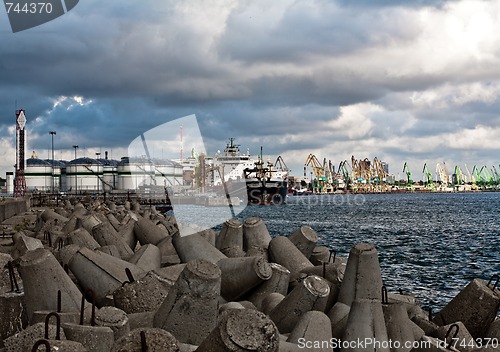 Image of Vessel at the petroleum terminal  port