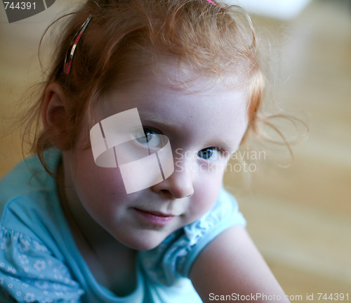 Image of Portrait of redhead little girl