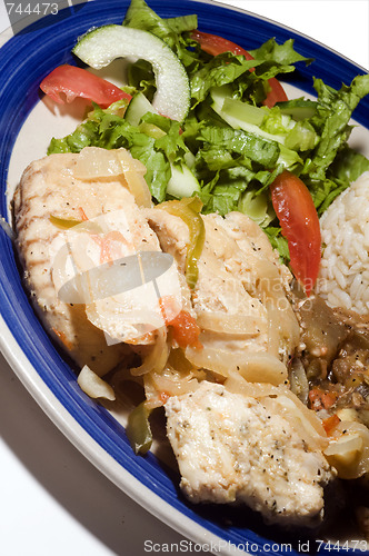 Image of steamed cavalli kingfish caribbean style