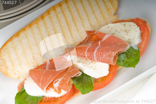 Image of panini caprese and parma ham