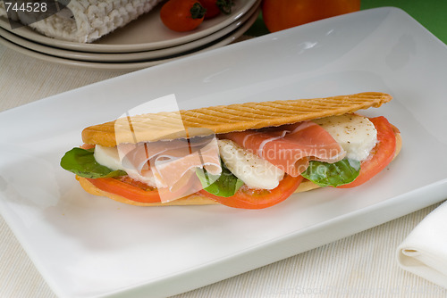 Image of panini caprese and parma ham