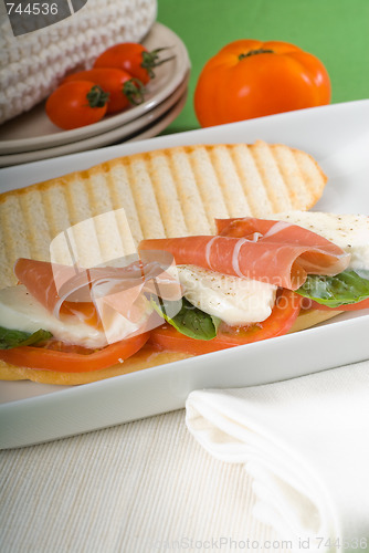 Image of panini caprese and parma ham