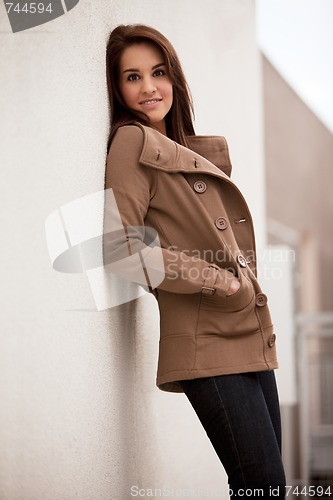 Image of Young attractive hispanic twenties woman outdoor fashion
