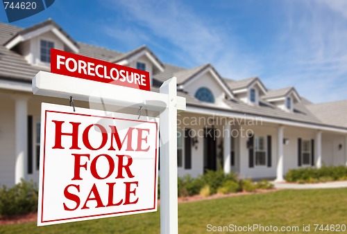 Image of Foreclosure Home For Sale Real Estate Sign and House