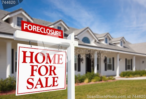 Image of Foreclosure Home For Sale Real Estate Sign and House