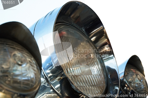 Image of Chromed motorcycle headlights