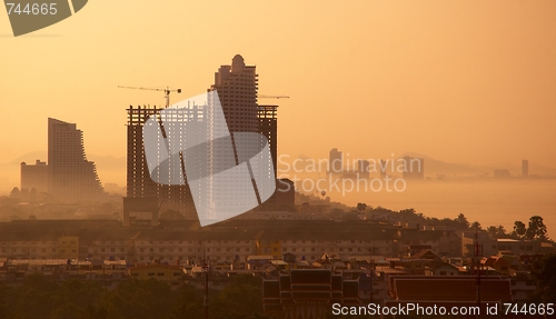 Image of Building on the sunset