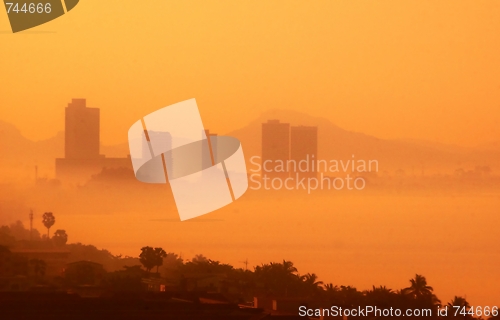 Image of Building on the sunset