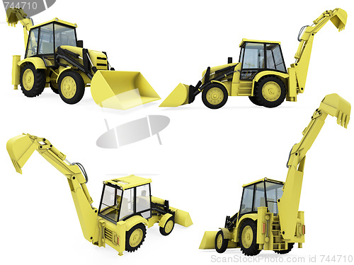 Image of Collage of isolated construction vehicle