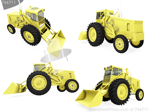 Image of Collage of isolated construction vehicle