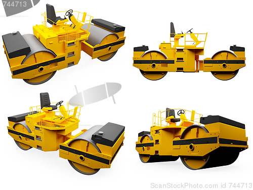 Image of Collage of isolated construction vehicle