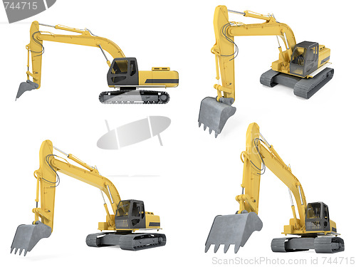 Image of Collage of isolated construction vehicle