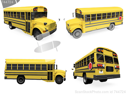Image of Collage of isolated school bus