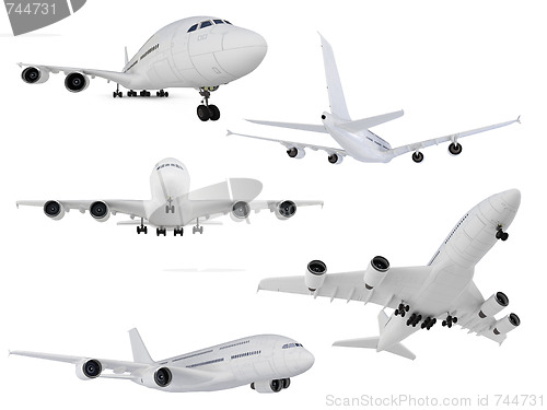 Image of Collage of isolated airplane