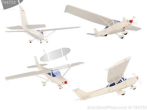 Image of Collage of isolated small airplane