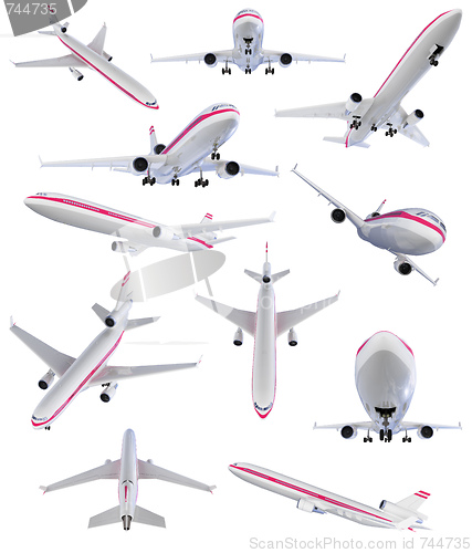 Image of Collage of isolated airplane