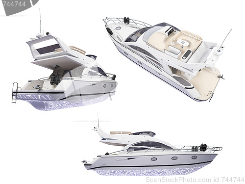Image of Collage of isolated yacht