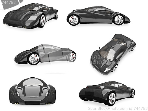 Image of Collage of isolated sport car