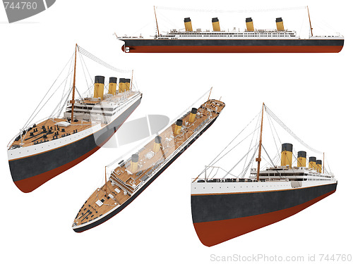 Image of Collage of isolated ship