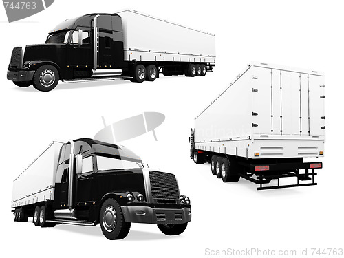 Image of Collage of isolated truck