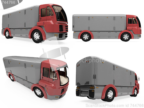 Image of Collage of isolated truck