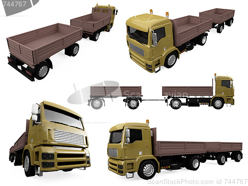 Image of Collage of isolated truck